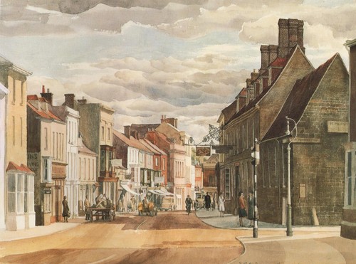Towcester high street - street, from