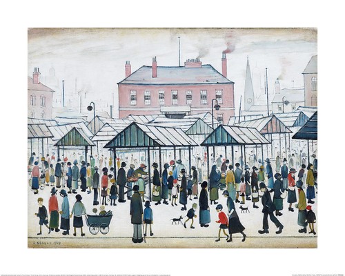 Lowry market scene - -,